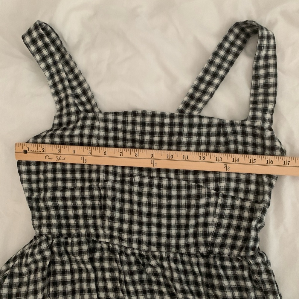 EUC Quince Black & White Gingham Maxi Dress — Smocked Bodice & Adjustable Straps - Picture 8 of 11